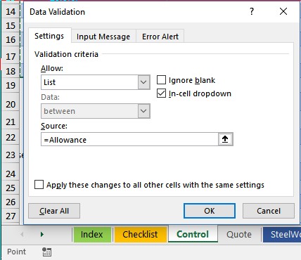 Data Validation Point Mode